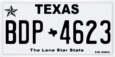 TX license plate BDP4623