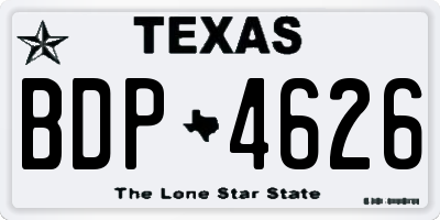 TX license plate BDP4626