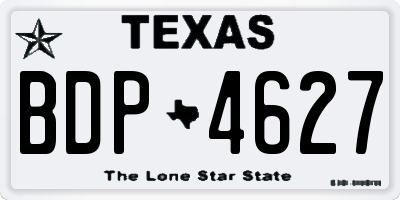 TX license plate BDP4627