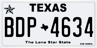TX license plate BDP4634
