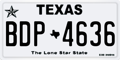 TX license plate BDP4636