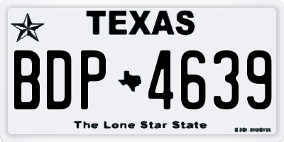 TX license plate BDP4639