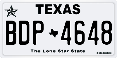 TX license plate BDP4648