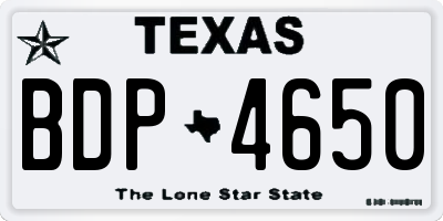 TX license plate BDP4650