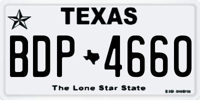 TX license plate BDP4660
