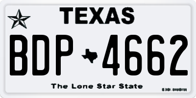 TX license plate BDP4662