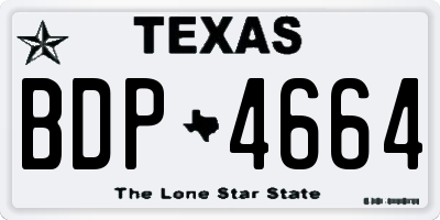 TX license plate BDP4664