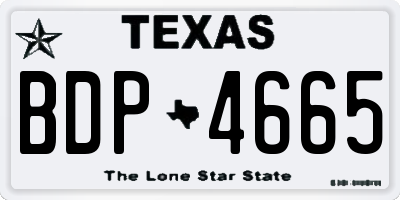 TX license plate BDP4665