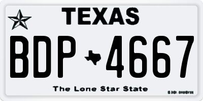 TX license plate BDP4667