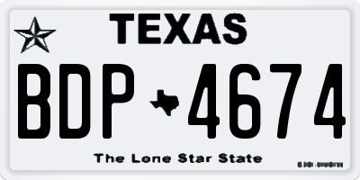 TX license plate BDP4674
