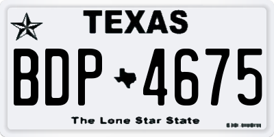 TX license plate BDP4675