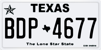 TX license plate BDP4677