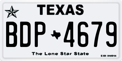 TX license plate BDP4679