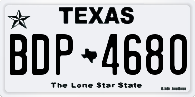 TX license plate BDP4680