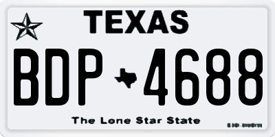 TX license plate BDP4688
