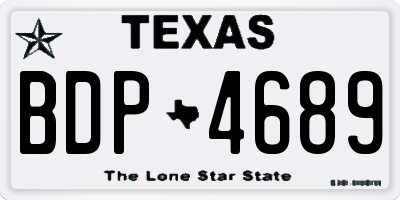 TX license plate BDP4689