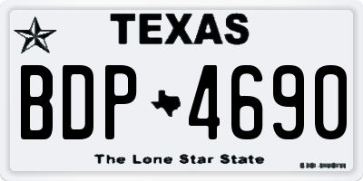 TX license plate BDP4690
