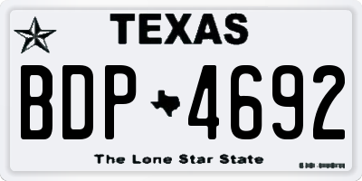 TX license plate BDP4692