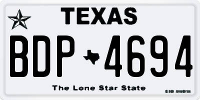 TX license plate BDP4694