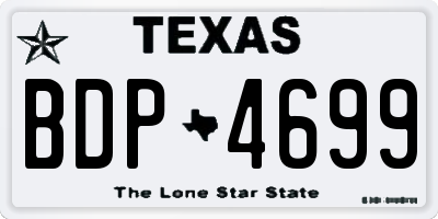 TX license plate BDP4699