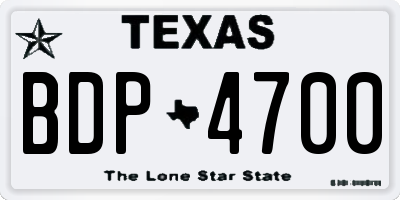 TX license plate BDP4700