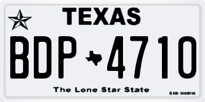 TX license plate BDP4710