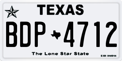 TX license plate BDP4712