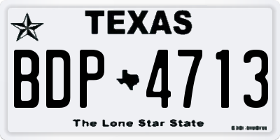 TX license plate BDP4713
