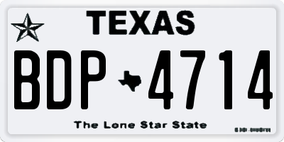 TX license plate BDP4714
