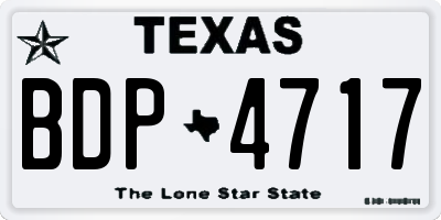 TX license plate BDP4717