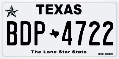 TX license plate BDP4722