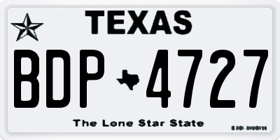 TX license plate BDP4727