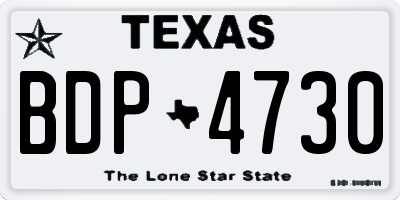 TX license plate BDP4730