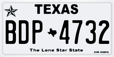 TX license plate BDP4732