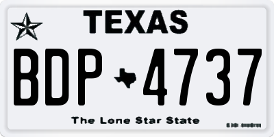 TX license plate BDP4737