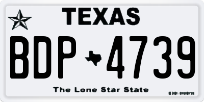 TX license plate BDP4739