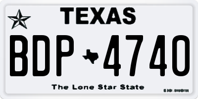 TX license plate BDP4740