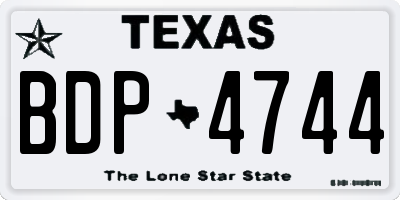 TX license plate BDP4744