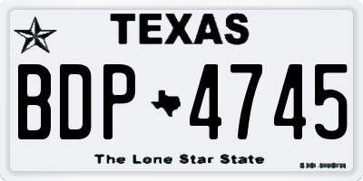 TX license plate BDP4745