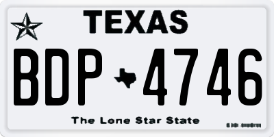 TX license plate BDP4746