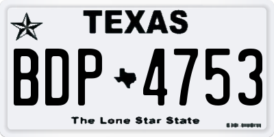 TX license plate BDP4753
