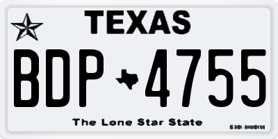 TX license plate BDP4755