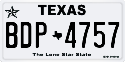TX license plate BDP4757