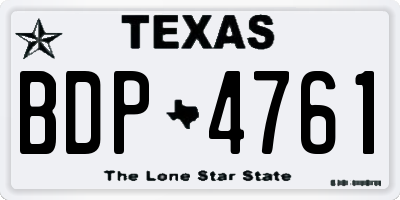 TX license plate BDP4761