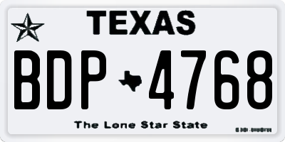 TX license plate BDP4768