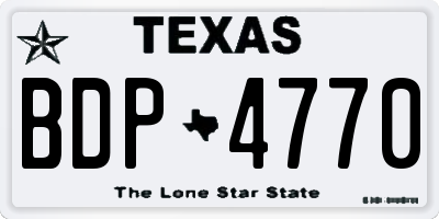 TX license plate BDP4770