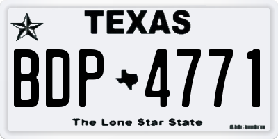 TX license plate BDP4771