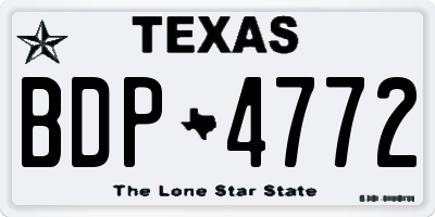 TX license plate BDP4772