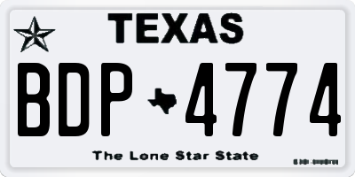 TX license plate BDP4774