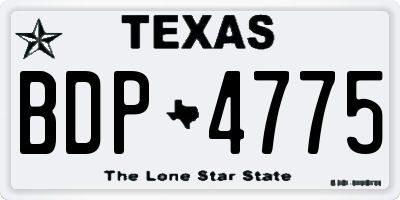 TX license plate BDP4775